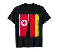 Corée du Nord Allemagne Demi Drapeau Corée du Nord Maillot Allemand T-Shirt