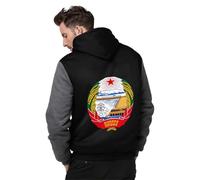 Corée du Nord Emblème National Sweatshirts À Capuche Hommes Fermeture Éclair Imprimé Graphique Pull Hoodie Doublure Polaire Hauts Streetwear Vintage Pull De Détente Athleisure du S Au 5XL