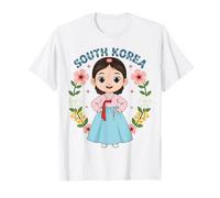 Corée du Sud Corée Fille Traditionnelle Robe Fleurs Heritage T-Shirt