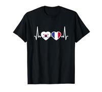 Corée du Sud France Drapeau Battement Coeur Français Corée T-Shirt