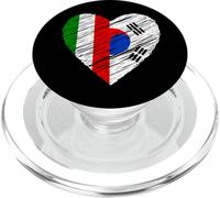Corée du Sud Italie Coeur Drapeau Italien Drapeau Corée Amour Coeur PopSockets PopGrip pour MagSafe