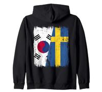 Corée du Sud Suède Demi-drapeau Corée du Sud Racines suédoises Sweat à Capuche