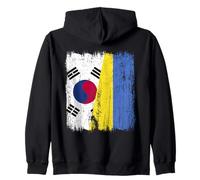 Corée du Sud Ukraine Demi Drapeau Corée du Sud Ukrainien Jersey Sweat à Capuche