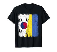 Corée du Sud Ukraine Demi Drapeau Corée du Sud Ukrainien Jersey T-Shirt