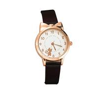 Coréen Casual Mode Design Quartz Tendance Dames Blanc Montre Dernière Montre Femme Petite Montre en Cuir, Noir , One Size