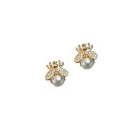 Coréen nouveau exquis miel abeille perle boucle d'oreille mode tempérament petites boucles d'oreilles pour femmes filles fête fiançailles bijouxbien traité.