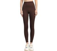 Coreex Legging 3D pour femme, anti-cellulite, compression, taille haute, push-up, opaque, pour yoga, lifting, taille haute, sport, avec poches, Marron (01)., L