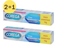 COREGA Free Crème adhésive pour prothèse dentaire 2x70 g