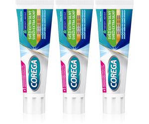 Corega Fresh Extra Strong crème fixatrice pour appareils dentaires 3x40 g