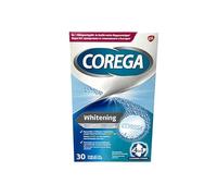 Corega - Lot de 30 tablettes de nettoyage dentaire blanchissantes - Formule bio soluble - Pour le nettoyage des prothèses dentaires