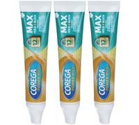 COREGA Power Max Crème adhésive pour prothèses dentaires - Hold + Block 3x70 g