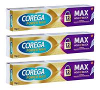 Corega Power Max Hold + Block Adhésive Pour Prothèse Dentaire Tube 70g Promo 2+1 Gratuit