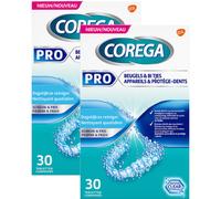 Corega Pro Appareils & Protège-Dents Nettoyant Quotidien 30 Comprimés Promo 1+1 Gratuit