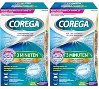 Corega Tablettes de 3 minutes pour prothèses complètes et partielles, rétenteurs et aligneurs, gouttières et autres appareils dentaires amovibles, 1 x 66 pièces. (Lot de 2)