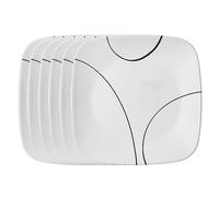 Corelle 1107744 Assiette à déjeuner carrée en verre, blanc, 22 cm