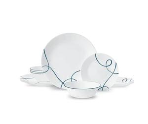 Corelle Lia Service de table 12 pièces résistant aux éclats et aux fissures pour 4 personnes