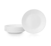 Corelle Lot de 8 assiettes à apéritif, triple couche de verre et résistantes aux éclats, légères et rondes, 16,5 cm, blanc givré
