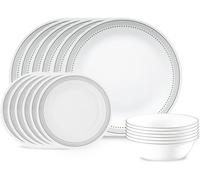 Corelle Service de Table 18 pièces pour 6 Personnes - Service de Table résistant aux éclats - Comprend des Assiettes Plates de 26 cm, des Assiettes à Salade/à Dessert de 17 cm et des Bols à