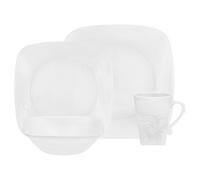 Corelle Service de Table pour 4 Personnes 16 pièces en Verre Vitrelle Motif Cherish Blanc