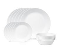 Corelle Service de Vaisselle pour 6 Personnes 18 pièces en Verre Vitrelle Blanc