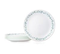 Corelle Vitrelle Lot de 8 assiettes plates en verre triple couche résistantes aux éclats et légères rondes