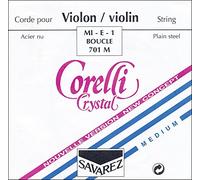 Corelli Cordes Violon Crystal Mi Acier avec boucle Medium 701M