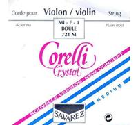 Corelli Cordes Violon Crystal Mi Acier avec boule Medium 721M