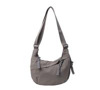 Corelration/Naturaltly/Quantifyn/Sofenthiss Women's Fashion Plain Color Nylon Crossbody Hobo Bag,Large Adjustable Strap (Gray)