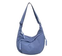 Corelration/Naturaltly/Quantifyn/Sofenthiss Women's Fashion Plain Color Nylon Crossbody Hobo Bag,Large Adjustable Strap (Blue)