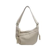 Corelration/Naturaltly/Quantifyn/Sofenthiss Women's Fashion Plain Color Nylon Crossbody Hobo Bag,Large Adjustable Strap (Beige)