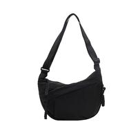 Corelration/Naturaltly/Quantifyn/Sofenthiss Women's Fashion Plain Color Nylon Crossbody Hobo Bag,Large Adjustable Strap (Black)