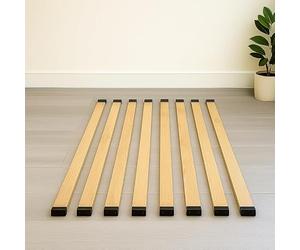 Coreme Lot 8 Lattes + 16 Embouts à Clipser - 8 Lattes de 560 x 53 mm + 16 Embouts - Multiplis Hêtre, Kit Réparation Lit, Compatible Sommier, Clic-Clac et BZ