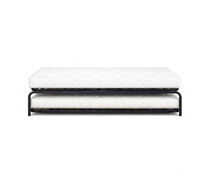 Coreme Pack Sommier Gigogne + Matelas 38kg - 14 cm - 200 x 80 - Lit Gigogne 2 Couchages Modulable, Confort Medium/Ferme, Gain de Place, Usage Quotidien