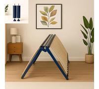 Coreme Pack Sommier Pliable + 2 Pieds de Renfort - Couchage 160 cm - Sommier 2 Places à Lattes 40 Lattes Multiplis - Cadre Métal Époxy, Lit Gain de Place, Pliable et Compact, Facile à Transporter