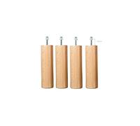 Coreme Pieds Bois 25 cm Grandes tiges pour Cadre Lattes Naturel - Jeu de 4 Pieds - Compatible Sommier Métallique