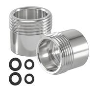 CoreNail Lot de 2 réducteurs 3/4" vers 1/2" en acier inoxydable - Adaptateur fileté 1/2" IG vers 3/4" AG - Adaptateur fileté pour tuyau d'arrosage - Pour tuyau de machine à laver, jardin