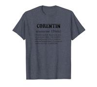 CORENTIN Prénom Définition | Synonyme Dieu - Drôle Humour T-Shirt, Homme, Bleu Chiné, 5XL