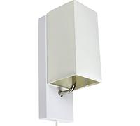 Corep - Applique Murale Abat Jour Tissu Blanc Socle Metal Lampe 1 Spot lumière LED