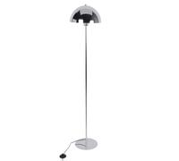 Corep Lampadaire design rétro métal chrome silver ICONE H150cm, avec abat-jour champignon.