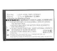 CoreParts Battery for Mobile 2.6Wh Li-ION 3.7V 700mAh, LGIP-430N (2.6Wh Li-ION 3.7V 700mAh LG)