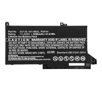 CoreParts Laptop Battery, 42Wh Li-ION 11.4V 3650mAh, Black, PGFX4, PGFX4 (11.4V 3650mAh, Black, PGFX4 for Dell Latitude 12 7000, Latitude 12 7280, Latitude 12 7480)