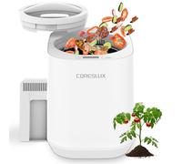 CORESLUX Composteur électrique, bac à compost électrique de 4 l, pour cuisine, transformez les déchets alimentaires en compost naturel, cuisine composteur, blanc