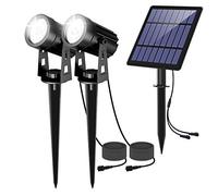 CORESLUX Spot Solaire Exterieur, IP65 Lampe Solaire Exterieur Jardin Decorative Lampe Solaire Exterieur Puissante Lampe Solaire Jardin pour Arrarbres, Jardin, Chemins, Pelouses, Terrasses (Blanc)