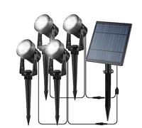 CORESLUX Spot Solaire Extérieur IP65, Lampe Solaire Puissante et Décorative pour Jardin, Arbres, Chemins, Pelouses, Terrasses (Blanc)