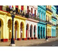 CORFOTO 1.5x1.2m Décor de Maison Coloniale de la Vieille Havane, Maisons colorées, arrière-Plan Classique pour fête à thème, Accessoires de Studio Photo pour Portraits d'enfants et d'adultes