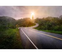 CORFOTO 1.5x1m Arrière-Plans pour Les autoroutes menant au Ciel, Les chemins menant au Christ et à la Croix, Les Routes forestières, Les événements Religieux et Accessoires de Photographie