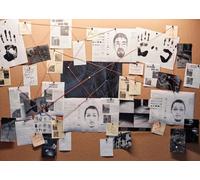 CORFOTO 1.5x1m Tableau de preuves, arrière-Plan d'agent Espion, arrière-Plan de Photographie de détective, Analyse du Poste de Police, arrière-Plan de Photographie de Tableau Noir