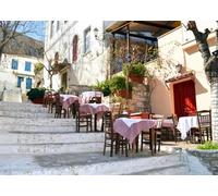 CORFOTO 1.8x1.2m Toile de Fond de la Vieille Ville d'Athènes, de la Grèce, de la Rue, du Restaurant, de l'europe, célèbre Monument, Photographie, Paysage de Voyage, Accessoires de Studio Photo