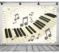 CORFOTO 10x6.5ft Tissu lévitation Piano Touches Photographie de Fond Musique Notes de Fond Musique thème fête d'anniversaire décoration Live Concert scène Fond Studio Studio Accessoires