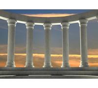 CORFOTO 10x6.5ft Toile de Fond de piliers de marbre Grec, Toile de Fond de Site de ruines Antiques de l'acropole, bâtiment de repère Grec, arrière-Plan de Photographie